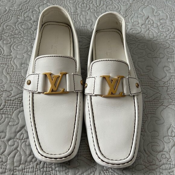 Men's White Louis Vuitton Loafers / Size 11 EUC - Picture 1 of 10